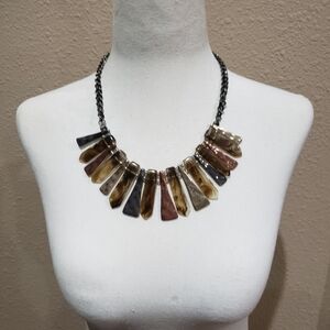 Black and Brown Faux Stone Necklace